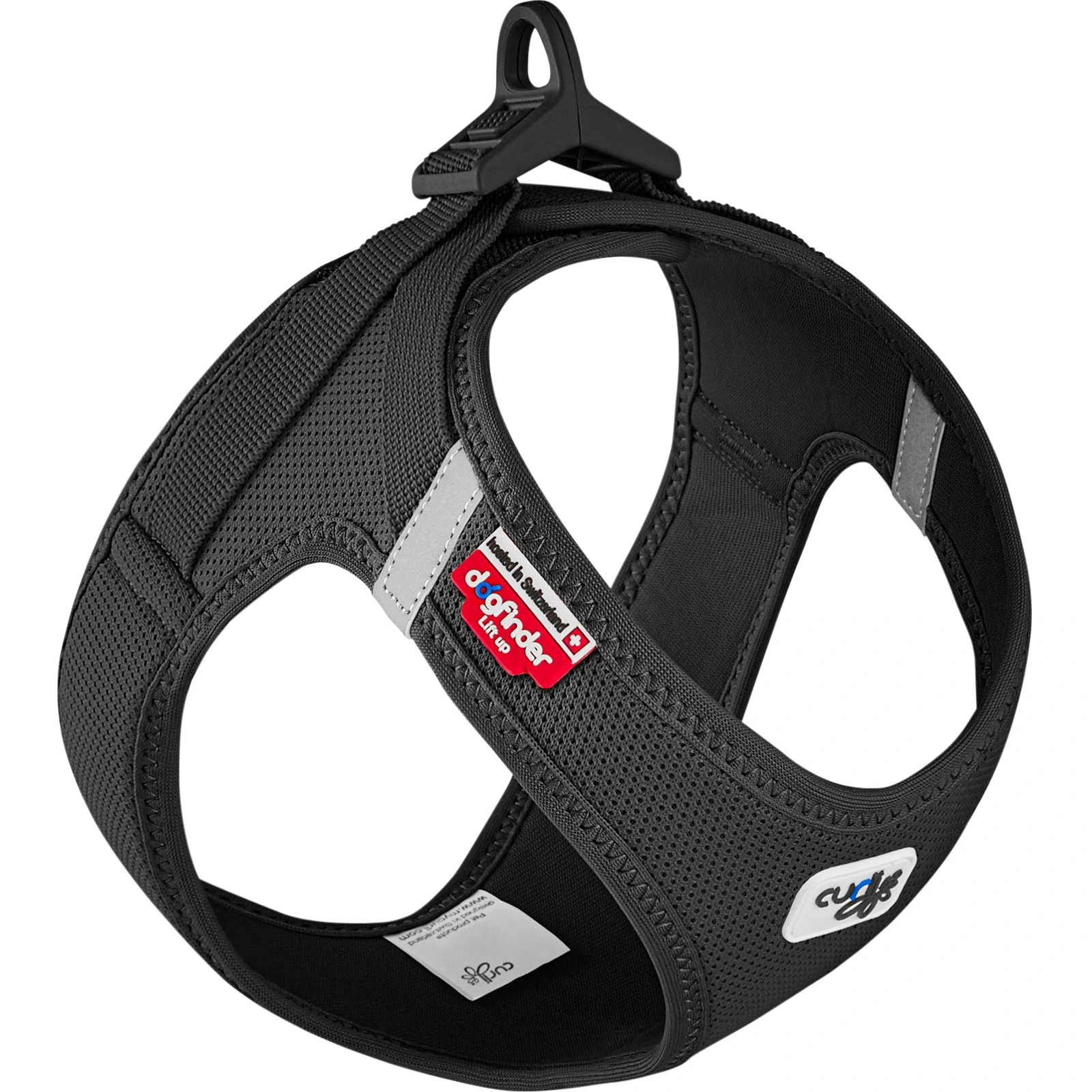 Curli Vest Hundesele Clasp Air Mesh XL Sort - let og sikker sele til store hunde